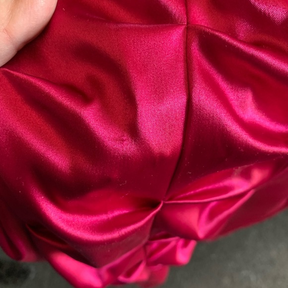 Strapless, Size 3/4 satin dress, dark pink, super adorable &  in great shape! - Picture 8 of 10